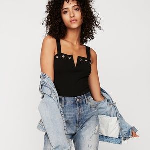 Express Black Crop Tank Top